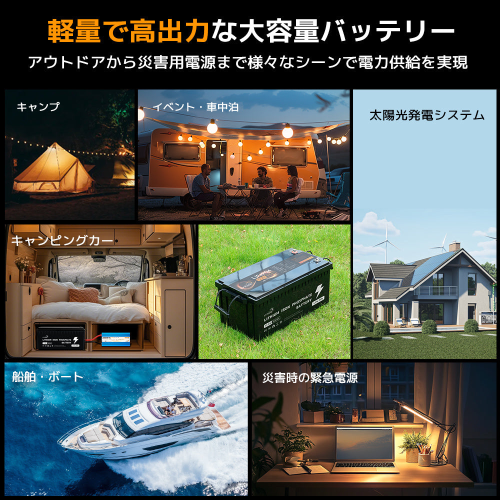LVYUAN 12.8V/300Ah 3.84kWhリン酸鉄リチウムイオンバッテリー