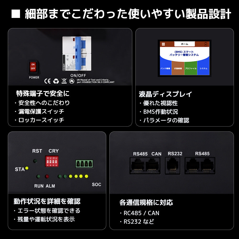 LVYUAN 25.6V/200Ah 5.12kWhリン酸鉄リチウムイオンバッテリー ラック型
