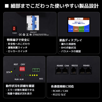 LVYUAN 25.6V/200Ah 5.12kWhリン酸鉄リチウムイオンバッテリー ラック型