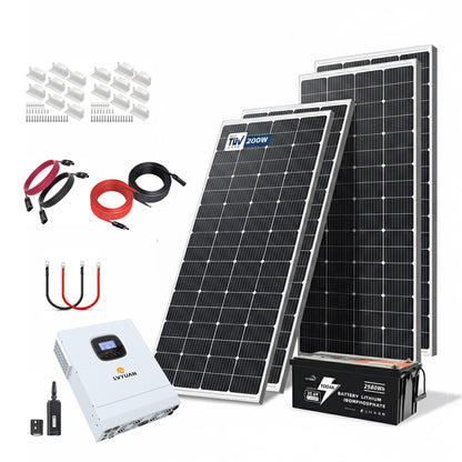 LVYUAN 800W ソーラーパネル発電キット