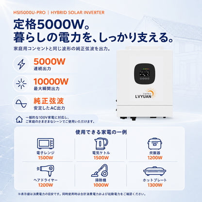 LVYUAN 5000W単相二線式ハイブリッド インバーター