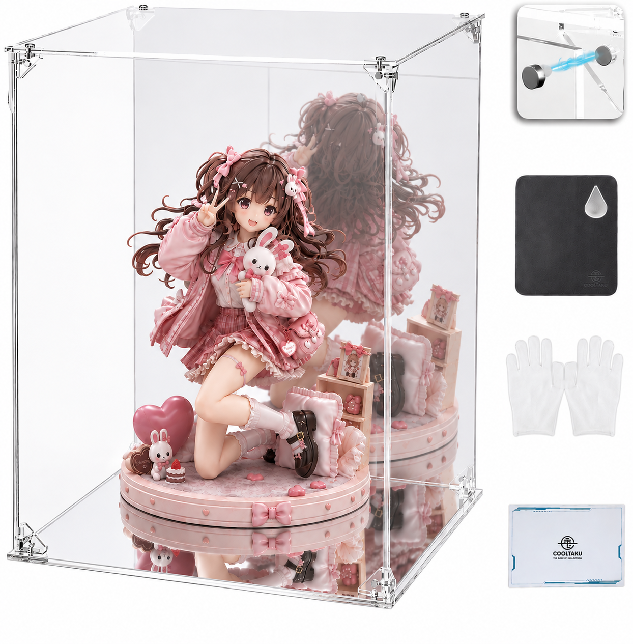 フィギュアケース アクリルケース 台座・背面ミラー  20*20*30