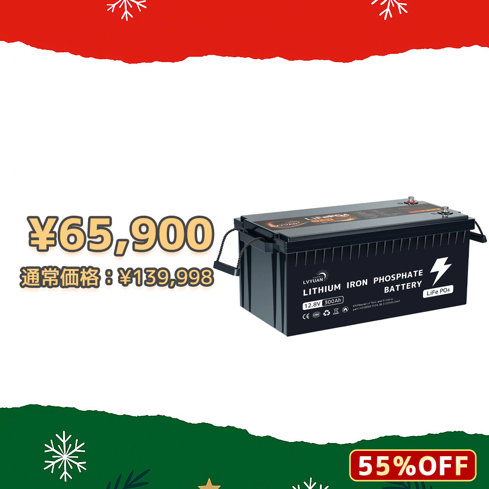 LVYUAN 12.8V/300Ah 3.84kWhリン酸鉄リチウムイオンバッテリー