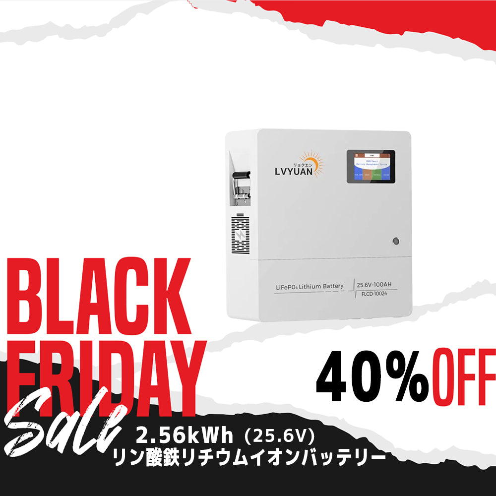 LVYUAN 25.6V/100Ah 2.56kWhリン酸鉄リチウムイオンバッテリー
