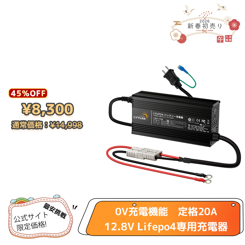 LVYUAN 14.6V 20A リン酸鉄リチウムイオンバッテリー専用充電器