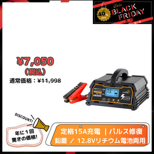 LVYUAN 定格15A パルスバッテリー充電器 12V・24V鉛蓄 / 12.8Vリチウム電池両用