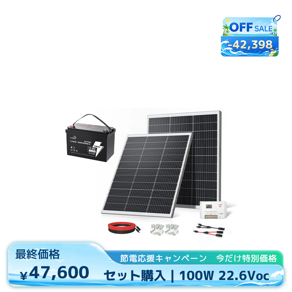 LVYUAN 200W ソーラーパネル発電キット