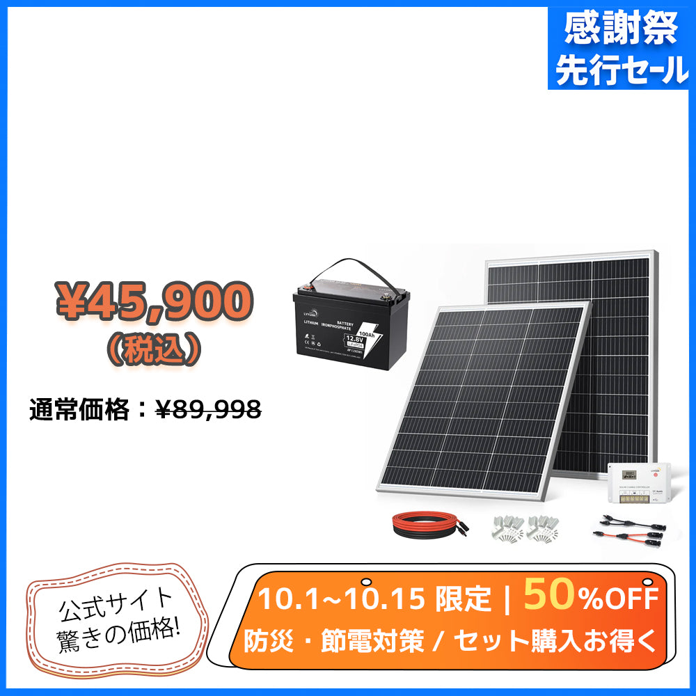 LVYUAN 200W ソーラーパネル発電キット