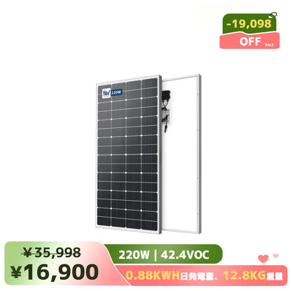 LVYUAN（リョクエン）220W 単結晶ソーラーパネル