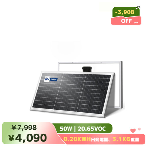 LVYUAN（リョクエン）50W 単結晶ソーラーパネル