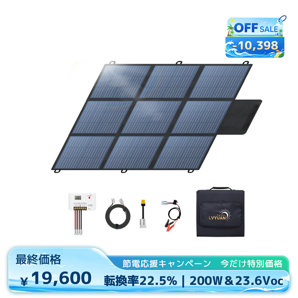 LVYUAN 200W 折り畳み式 ソーラーパネル SBシリーズ