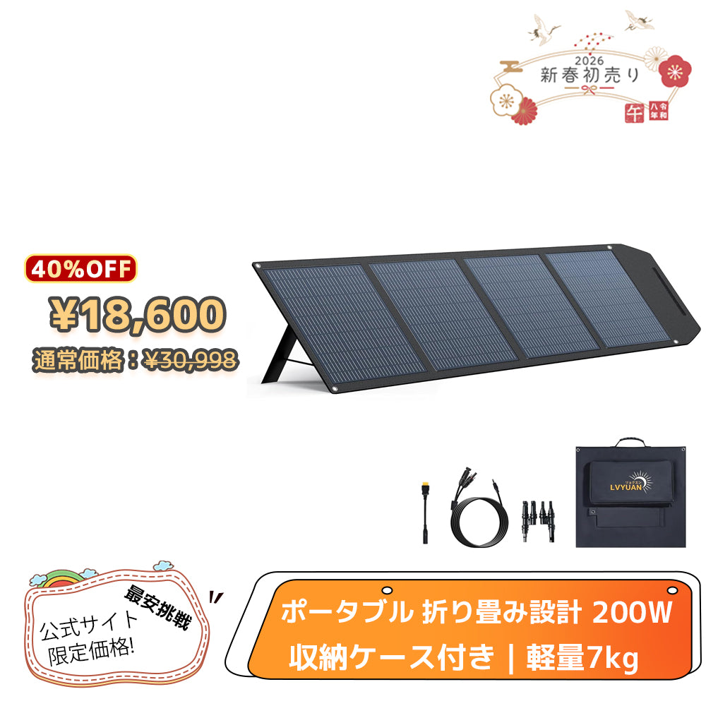 LVYUAN 200W 折り畳み式 ソーラーパネル ULシリーズ