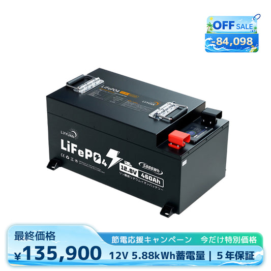 LVYUAN 12.8V/460Ah 5.88kWhリン酸鉄リチウムイオンバッテリー