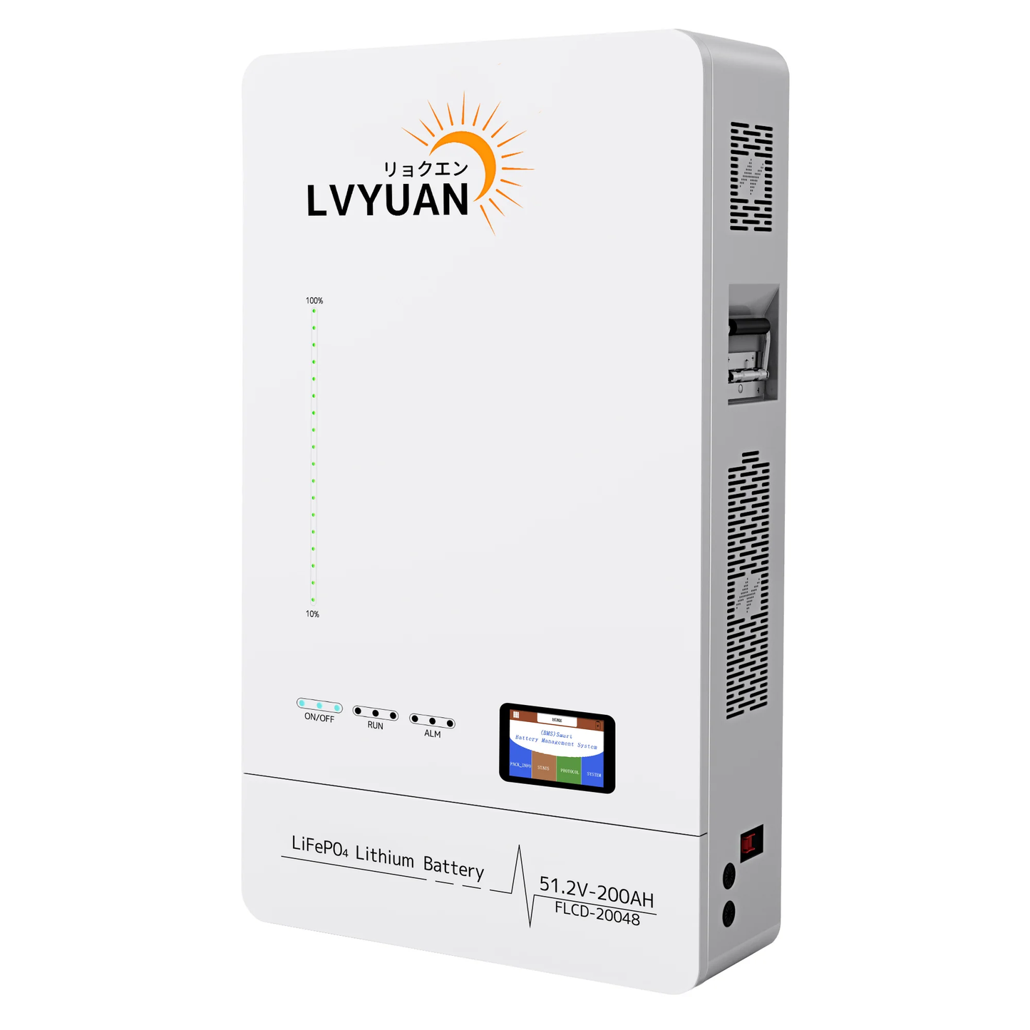 【認定整備済製品】 LVYUAN  単相三線式ハイブリッド インバーターLVYUAN 10.24kWhリン酸鉄リチウムイオンバッテリー