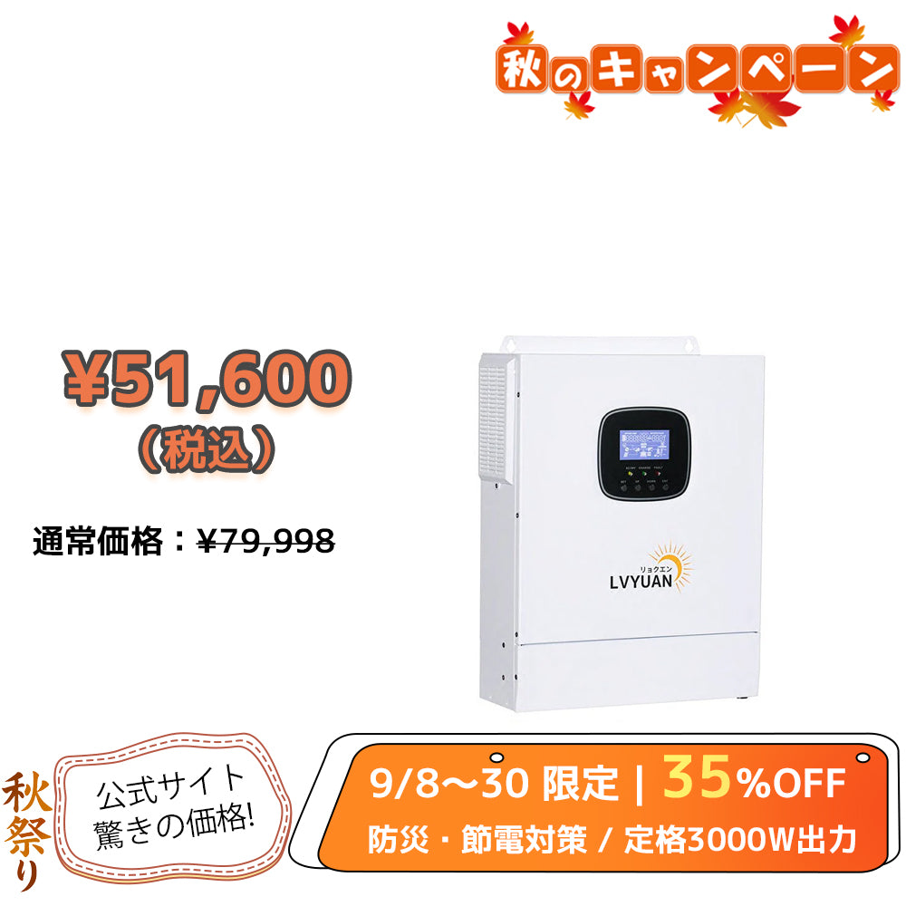 LVYUAN 3000W単相二線式ハイブリッド インバーター