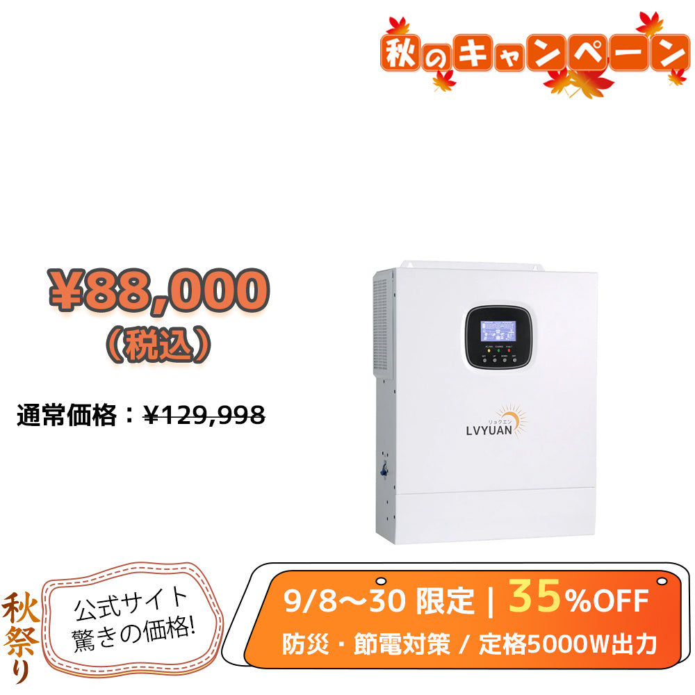 LVYUAN 5000W単相二線式ハイブリッド インバーター