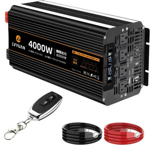 LVYUAN 疑似正弦波インバーター 4000W DC12V（直流）AC100V（交流）