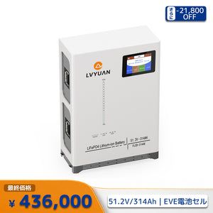 LVYUAN 51.2V/314Ah 16.07kWhリン酸鉄リチウムイオンバッテリー