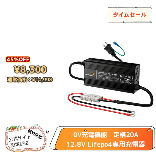 LVYUAN 14.6V 20A リン酸鉄リチウムイオンバッテリー専用充電器