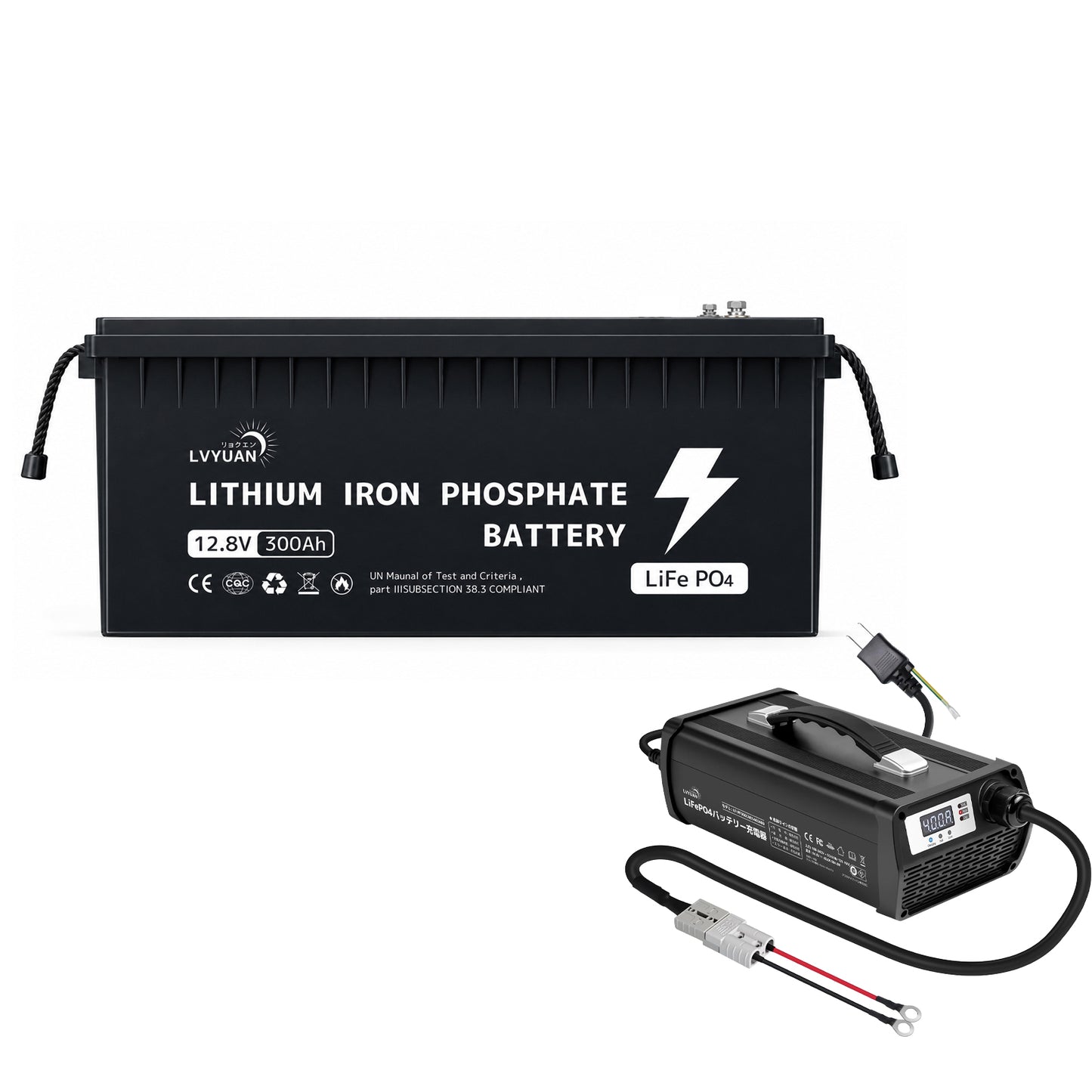 LVYUAN 12.8V/300Ah 3.84kWhリン酸鉄リチウムイオンバッテリー