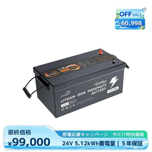 LVYUAN 25.6V/200Ah リン酸鉄リチウムイオンバッテリー