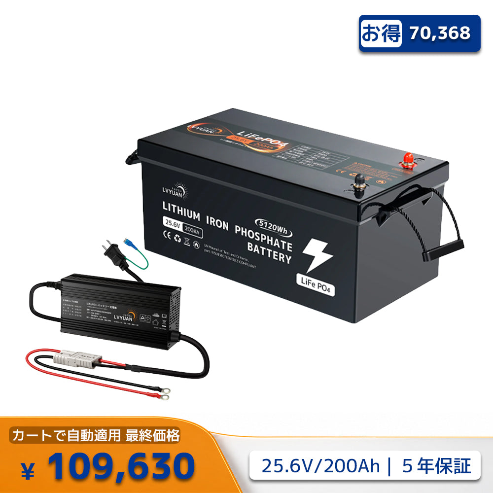 LVYUAN 25.6V/200Ah リン酸鉄リチウムイオンバッテリー