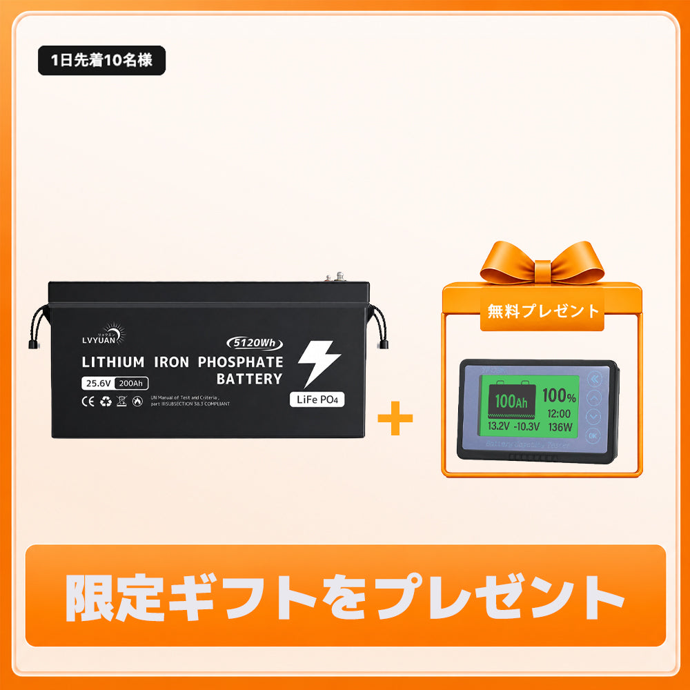 LVYUAN 25.6V/200Ah リン酸鉄リチウムイオンバッテリー