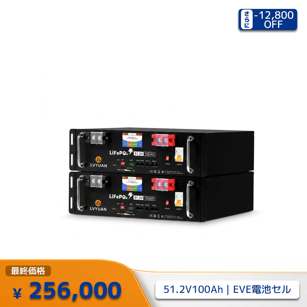 LVYUAN 51.2V/100Ah 5.12kWhリン酸鉄リチウムイオンバッテリー ラック型