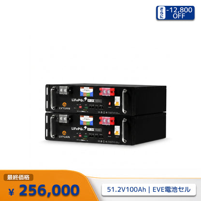 LVYUAN 51.2V/100Ah 5.12kWhリン酸鉄リチウムイオンバッテリー ラック型