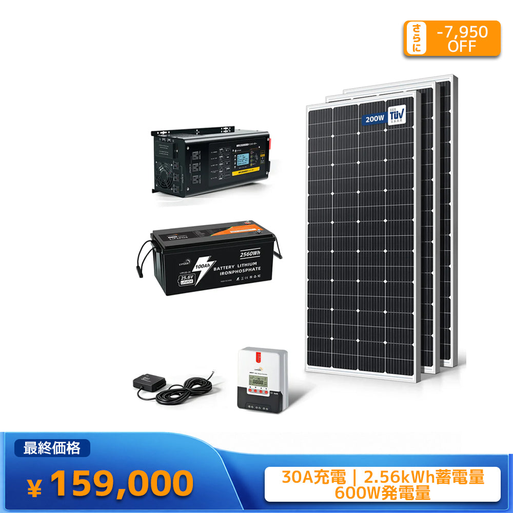 LVYUAN 600W ソーラーパネル発電キット