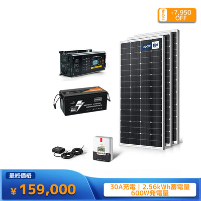 LVYUAN 600W ソーラーパネル発電キット