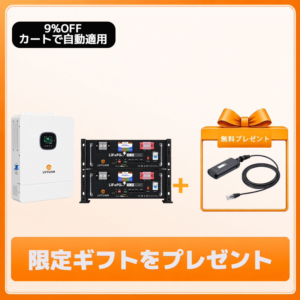 LVYUAN 単相3線式10000Wハイブリッド蓄電システム（ラック型）