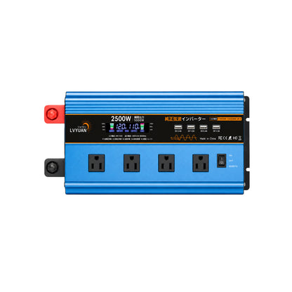 LVYUAN 純正弦波インバーター 2500W DC12V（直流）AC100V（交流）