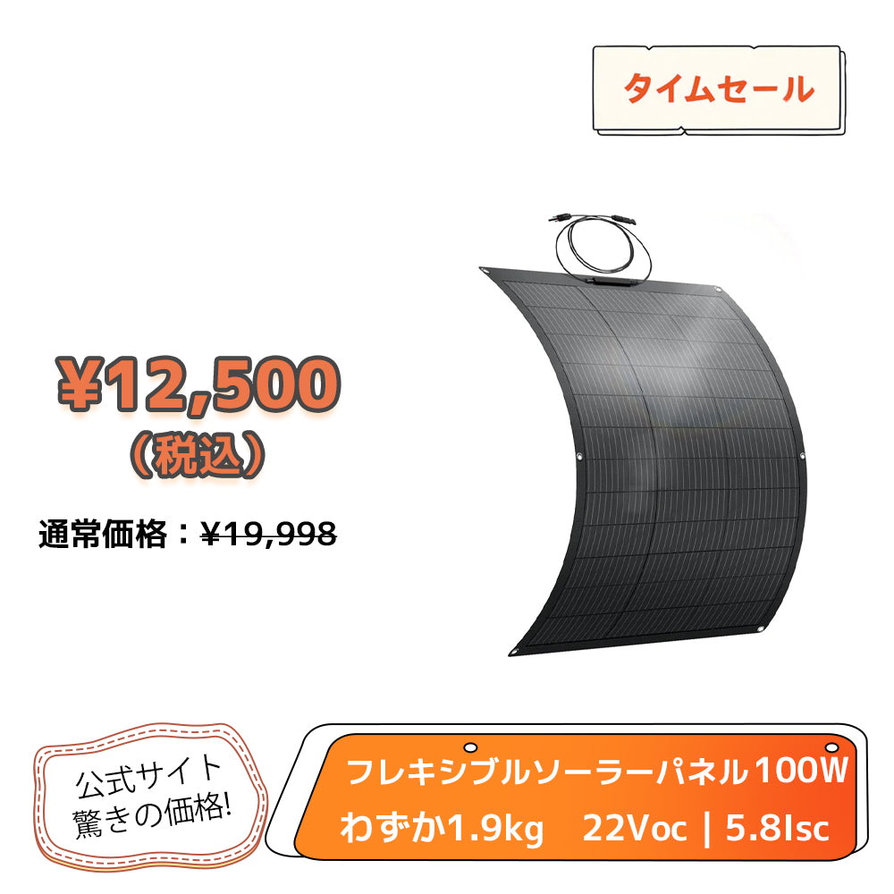LVYUAN（リョクエン）100W ETFEフレキシブルソーラーパネル