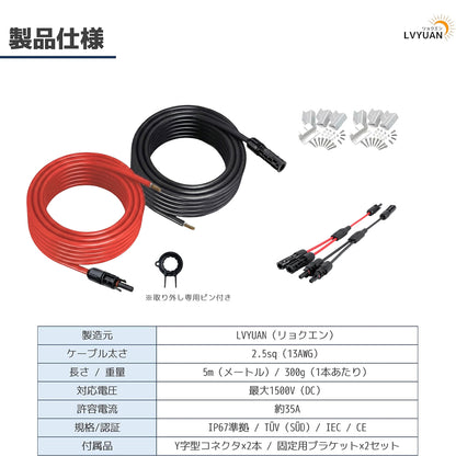 LVYUAN（リョクエン）ソーラーパネル用部品セット
