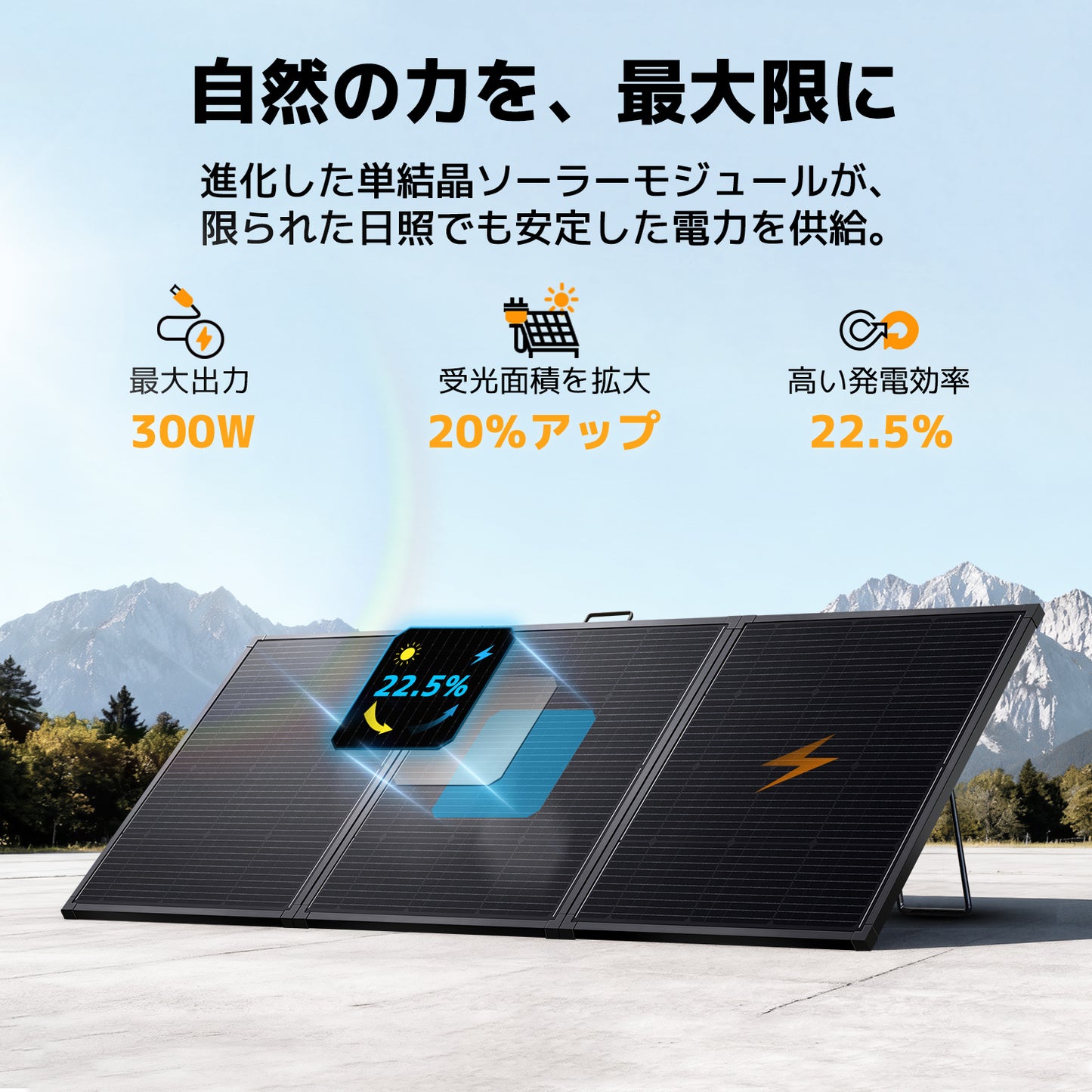 LVYUAN 300W 折り畳み式 ソーラーパネル FSLシリーズ