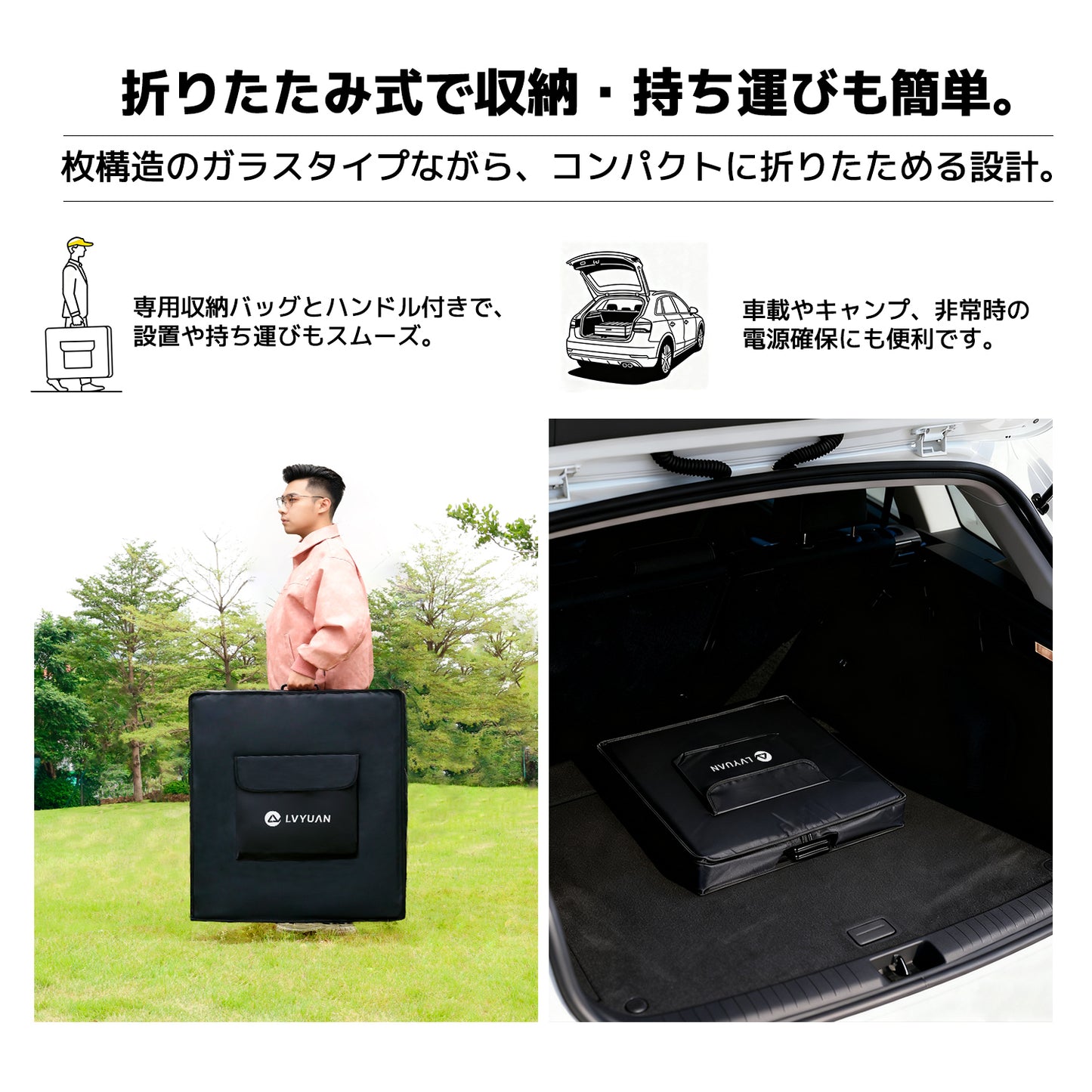 LVYUAN 400W 折り畳み式 ソーラーパネル FSLシリーズ