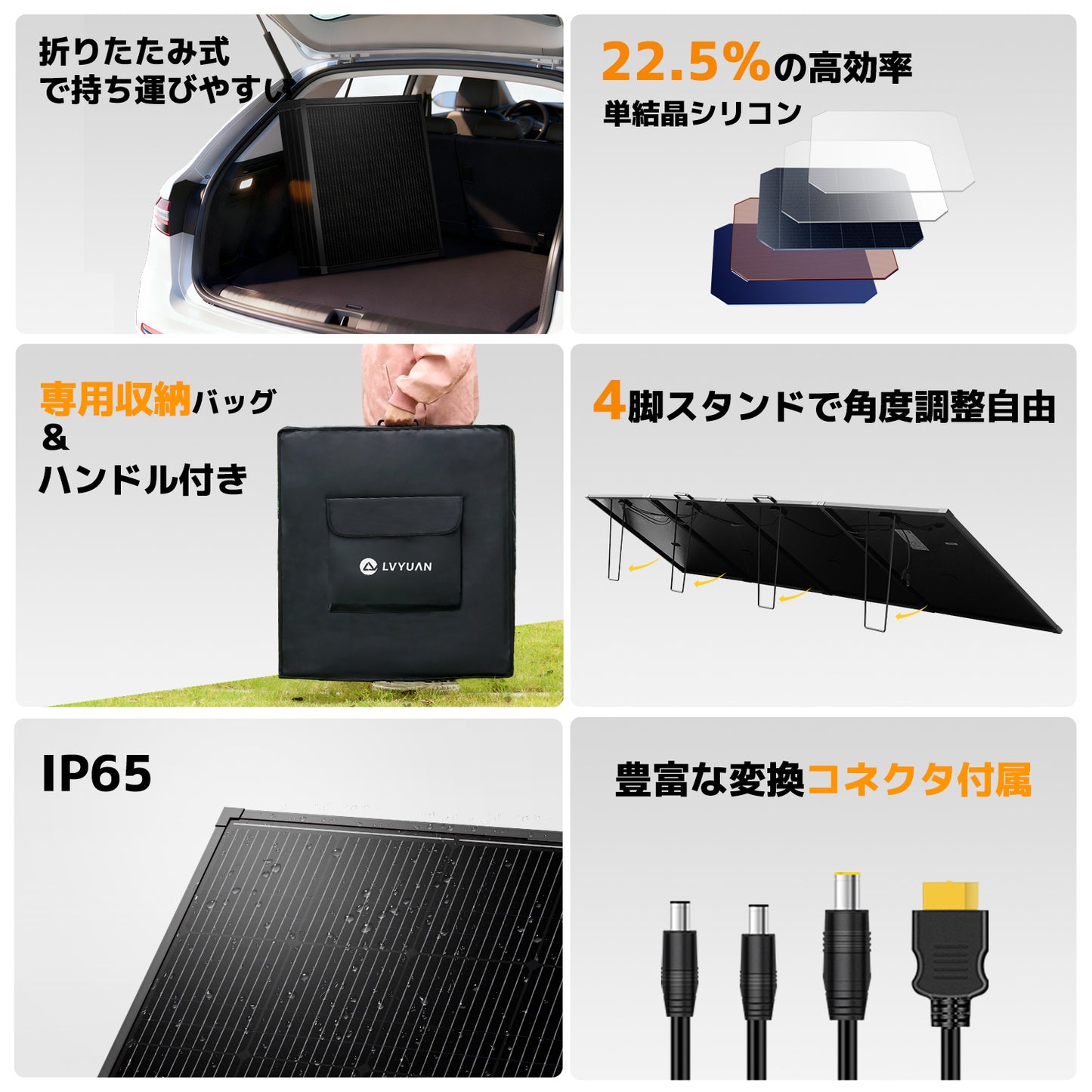 LVYUAN 400W 折り畳み式 ソーラーパネル FSLシリーズ