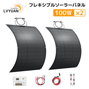 LVYUAN 100W フレキシブルソーラーパネル発電キット