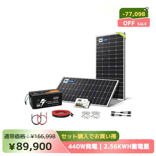 LVYUAN 440W ソーラーパネル発電キット