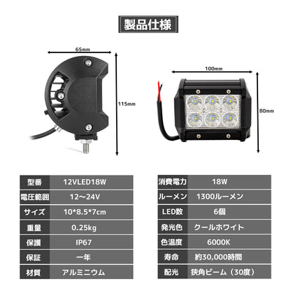 LVYUAN LED 12V/24V ワークライト 作業灯 投光器 車 前照灯 集魚灯 重機 船舶 トラック IP67防水