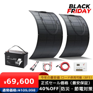 LVYUAN 200W フレキシブルソーラーパネル発電キット