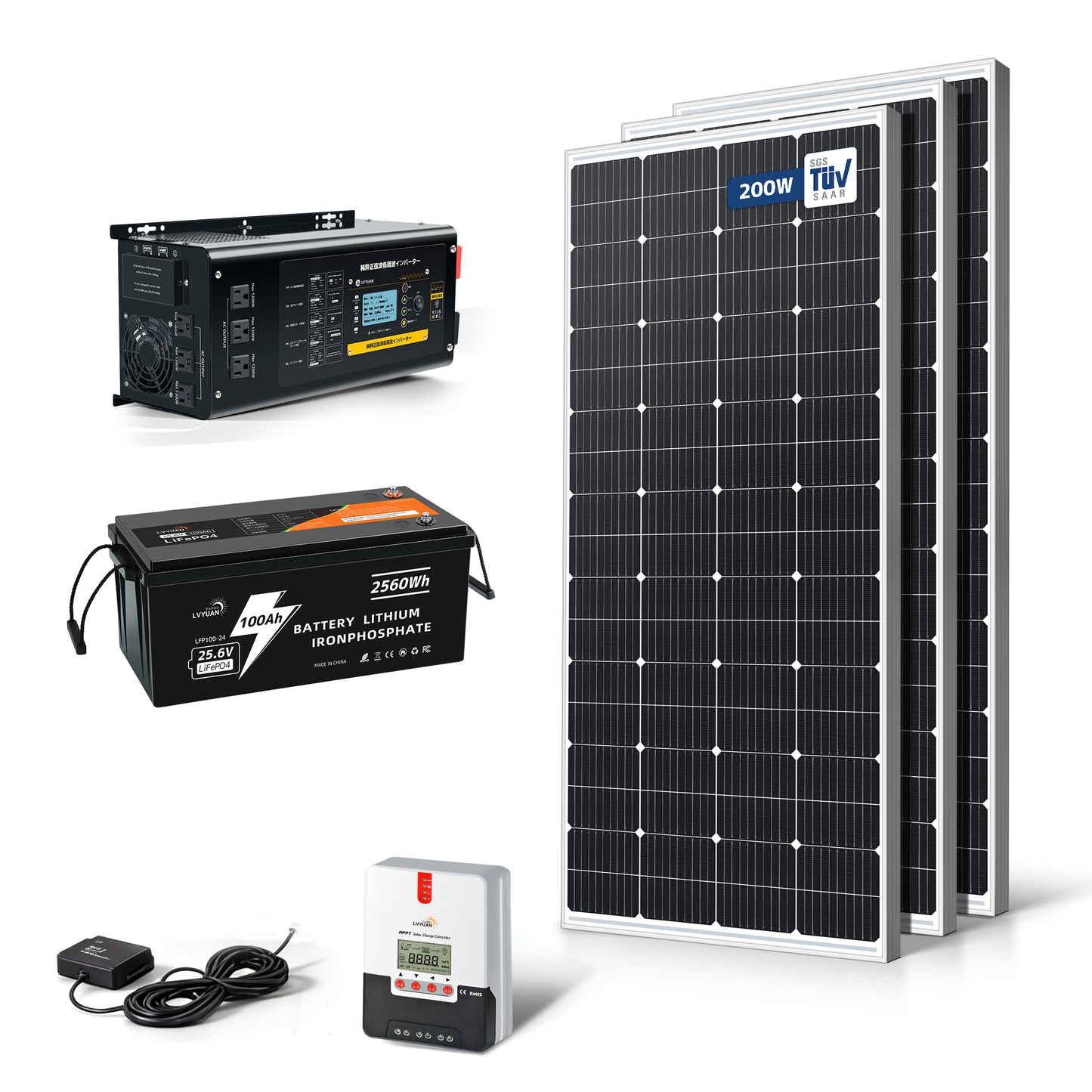 LVYUAN 600W ソーラーパネル発電キット