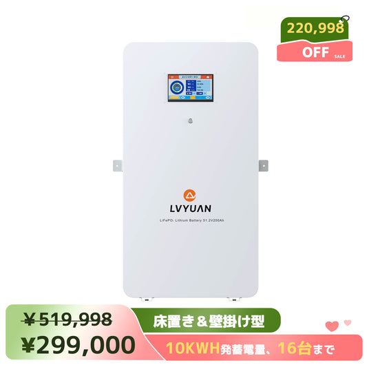 LVYUAN 51.2V/200Ah 10.24kWhリン酸鉄リチウムイオンバッテリー