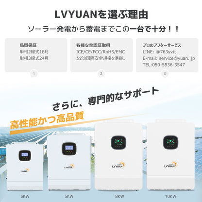 LVYUAN 10000W単相3線式ハイブリッド発電・蓄電システム - LVYUAN（リョクエン）公式ショップ