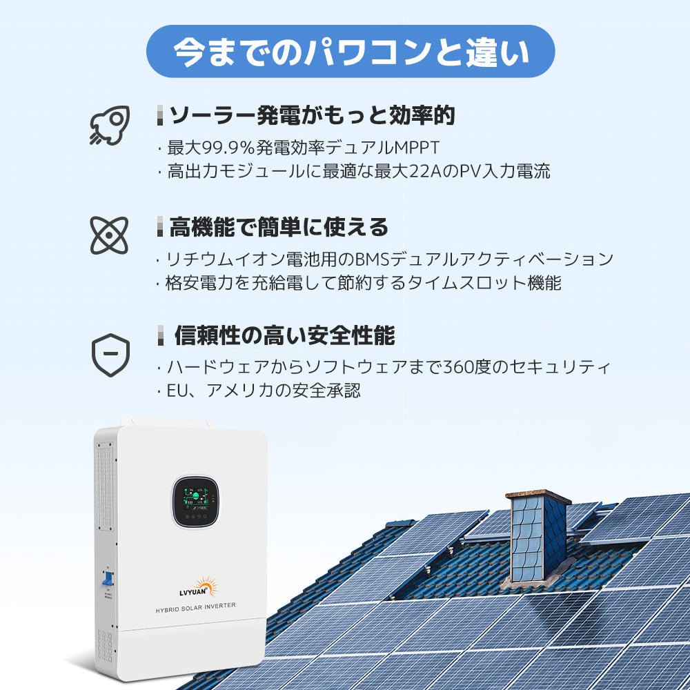 LVYUAN 10000W単相3線式ハイブリッド発電・蓄電システム（10年保証） - LVYUAN（リョクエン）公式ショップ