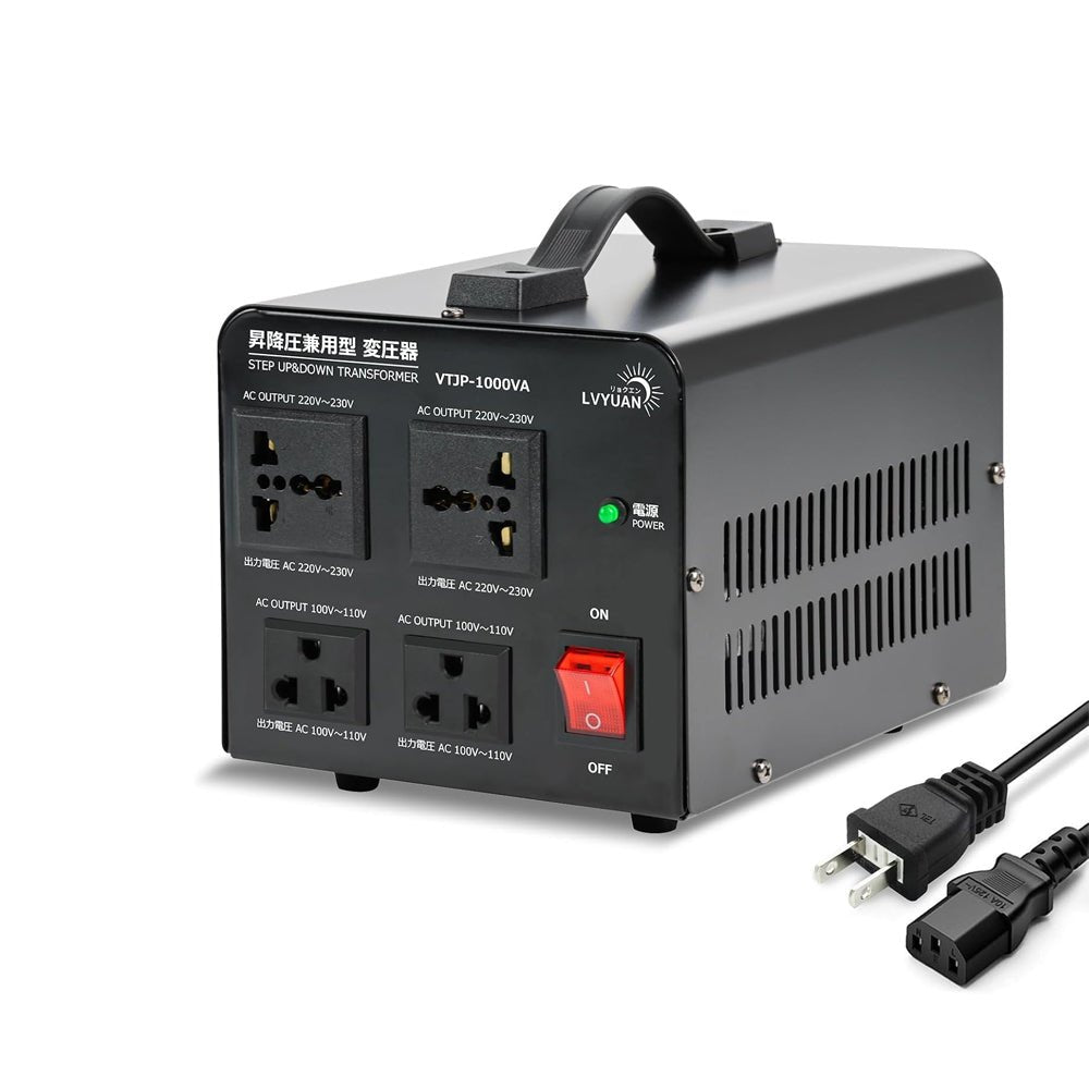 LVYUAN 1000W変圧器 降圧・昇圧兼用型トランス AC100V/110V⇄220V/240V 自由切換 VTJP - 1000VA - LVYUAN（リョクエン）公式ショップ
