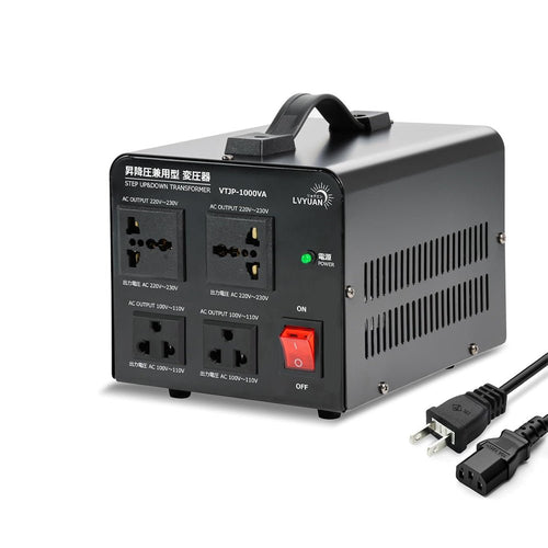 LVYUAN 1000W変圧器 降圧・昇圧兼用型トランス AC100V/110V⇄220V/240V 自由切換 VTJP - 1000VA - LVYUAN（リョクエン）公式ショップ