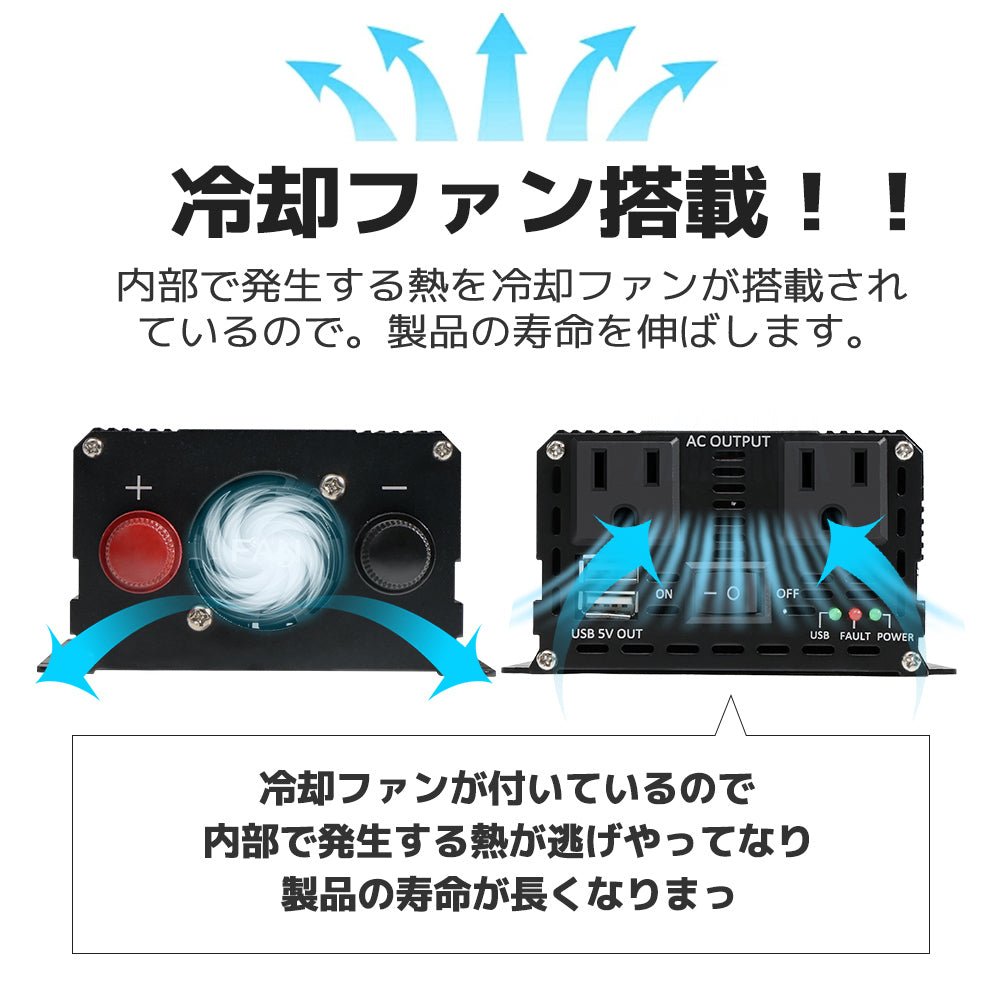 LVYUAN 疑似正弦波インバーター 1000W DC12V（直流）AC100V（交流） - LVYUAN（リョクエン）公式ショップ