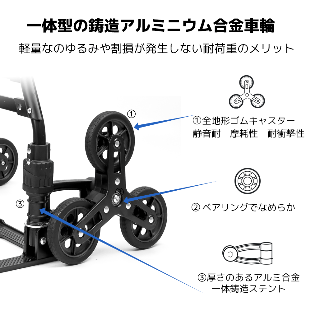 LVYUAN(リョクエン)折りたたみ式 キャリーカート 耐荷重100kg（6輪回転式 - 黒） - LVYUAN（リョクエン）公式ショップ